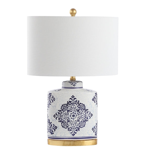 Kamdyn Blue-White Pattern Ceramic Table Lamp (Set of 2) - The Mayfair Hall