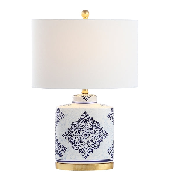 Kamdyn Blue-White Pattern Ceramic Table Lamp (Set of 2) - The Mayfair Hall