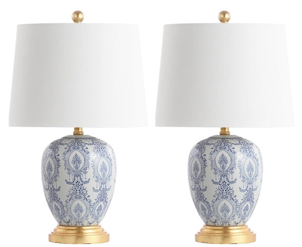 Kalel Heirloom White-Blue Table Lamp (Set of 2) - The Mayfair Hall