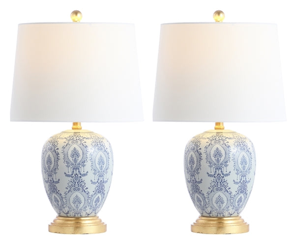 Kalel Heirloom White-Blue Table Lamp (Set of 2) - The Mayfair Hall