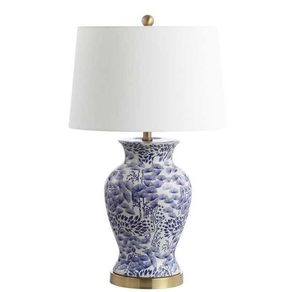 Alona Chinoisserie Blue-White Ceramic Table Lamp (Set of 2) - The Mayfair Hall