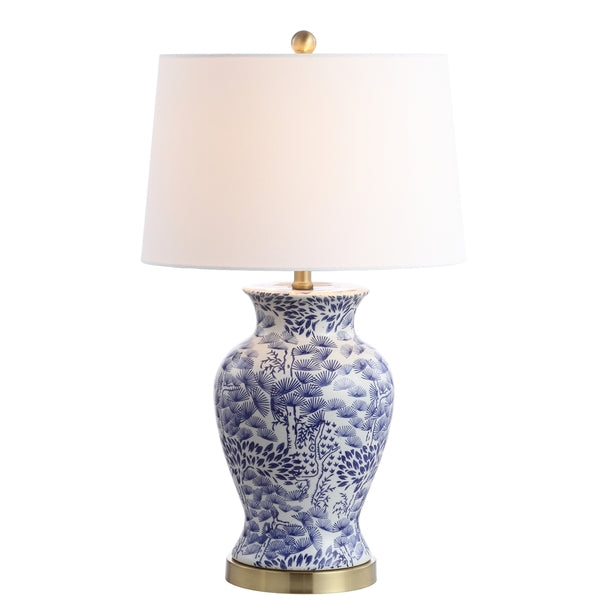 Alona Chinoisserie Blue-White Ceramic Table Lamp (Set of 2) - The Mayfair Hall