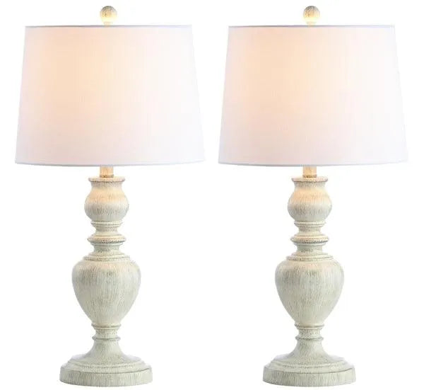 Zabi White-Washed Traditional Table Lamp (Set of 2) - The Mayfair Hall