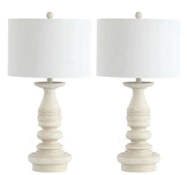 29-INCH H WHITE WASH FINISHED TABLE LAMP (SET OF 2) - The Mayfair Hall