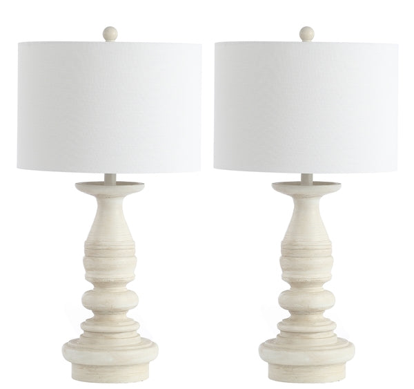 Jareth White-Washed Classic Table Lamp (Set of 2) - The Mayfair Hall