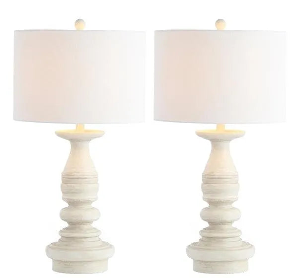 Jareth White-Washed Classic Table Lamp (Set of 2) - The Mayfair Hall