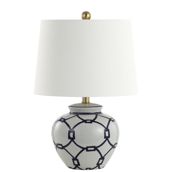 21-INCH H COMPLEMENTARY OFF-WHITE COTTON SHADE  TABLE LAMP - The Mayfair Hall