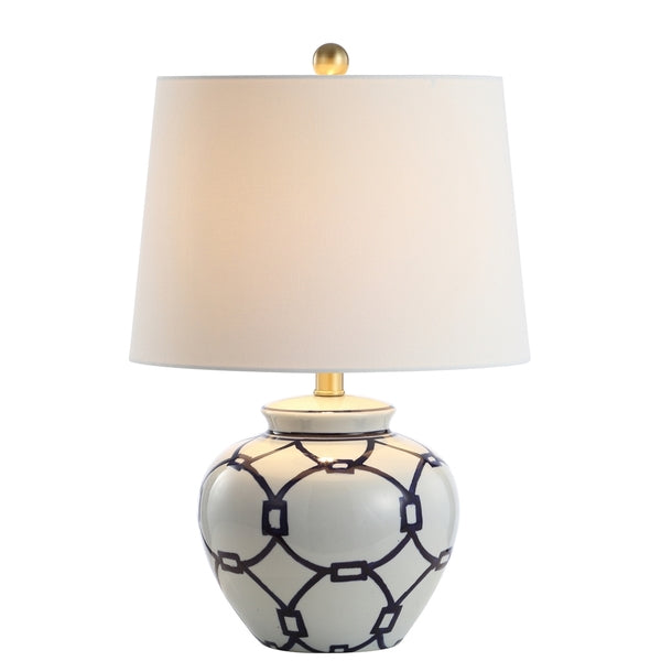 Anders White-Blue Ceramic Table Lamp - The Mayfair Hall