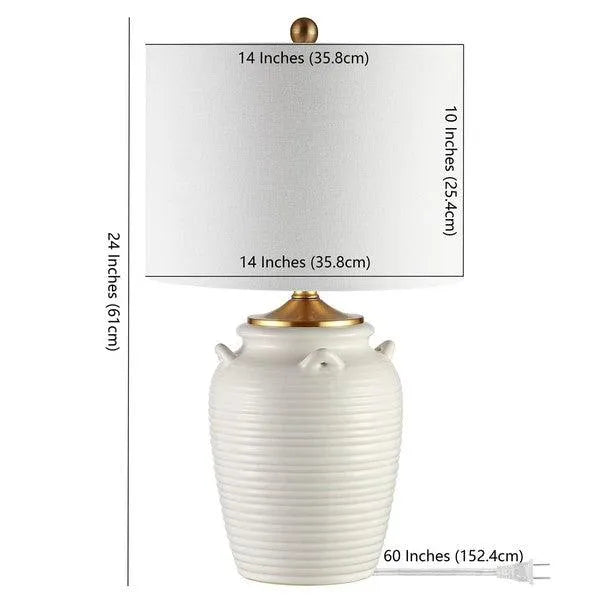 Lenner Soft Ivory Ceramic Table Lamp - The Mayfair Hall