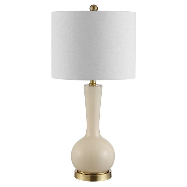 27.5-INCH H WHITE DRUM SHADE GLASS TABLE LAMP - The Mayfair Hall