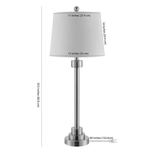 Safavieh Baxter Nickel Column Table Lamp