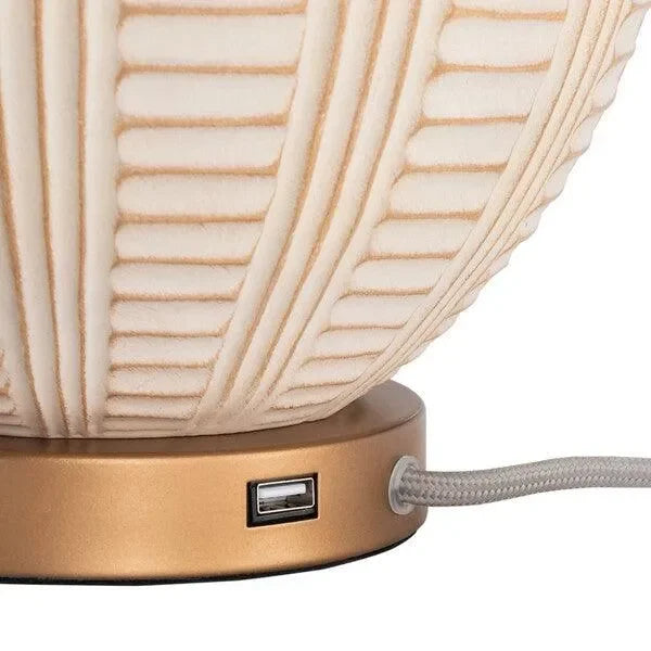 Safavieh Marrla Cream-Rose Gold Textured Table Lamp
