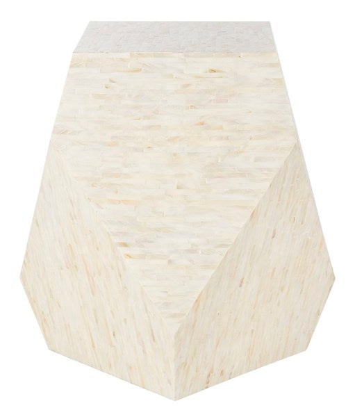 Lea Mother of Pearl Mosaic Geometric Side Table - The Mayfair Hall