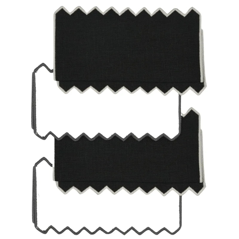 Los Encajeros Triangu Black-Grey Cocktail Napkin (Set of 4) - The Mayfair Hall