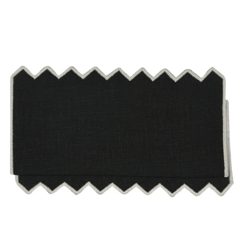 Los Encajeros Triangu Black-Grey Cocktail Napkin (Set of 4) - The Mayfair Hall