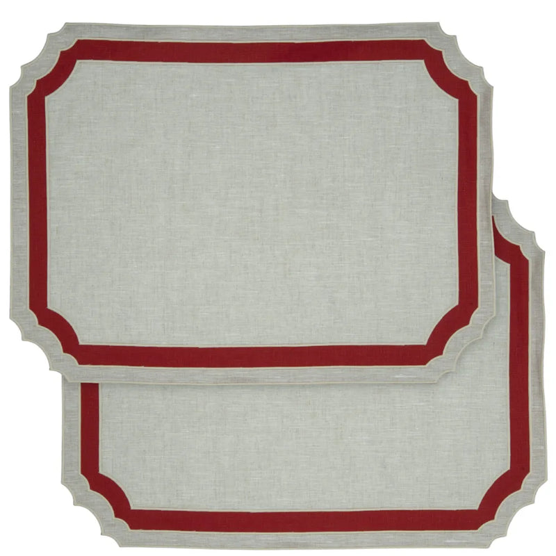 Los Encajeros Vega Eco/Blood Orange Placemats (Set of 4) - The Mayfair Hall