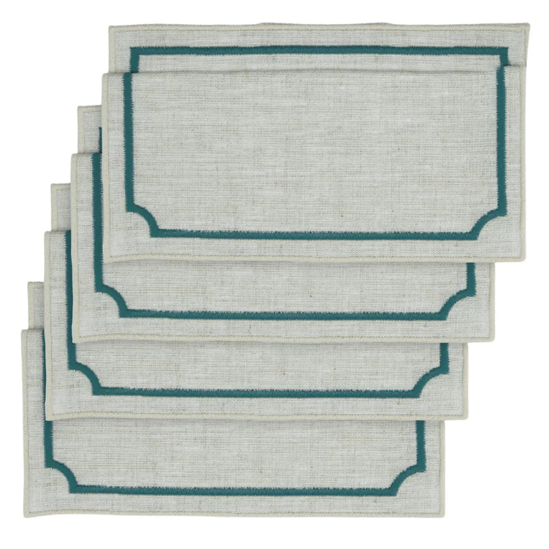 Los Encajeros Vega Eco/Peacock Cocktail Napkins (Set of 4) - The Mayfair Hall