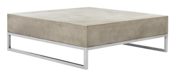 Dark Grey Concrete Indoor / Outdoor Mod Coffee Table (11.42 In. Height) - The Mayfair Hall