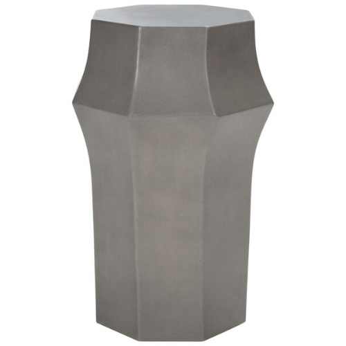 Sculptural Dark Grey Concrete Accent Stool - The Mayfair Hall