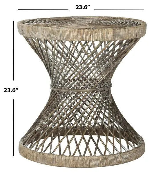 Grey-White Small Bowed Accent Table - The Mayfair Hall