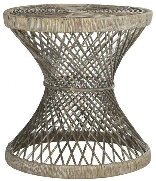 Grey-White Small Bowed Accent Table - The Mayfair Hall