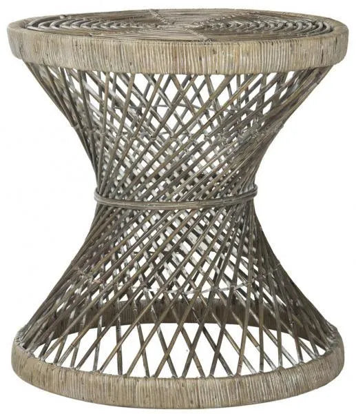 Grimson Coastal Rattan Hourglass Accent Table - The Mayfair Hall