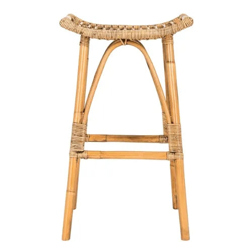 Safavieh Leda Honey Brown Rattan Bar Stool