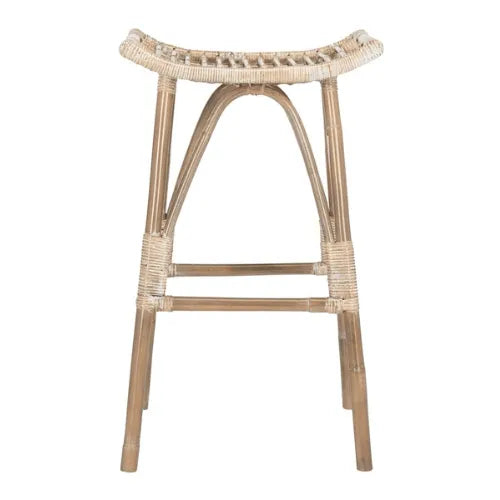 Safavieh Leda Grey White Wash Rattan Bar Stool