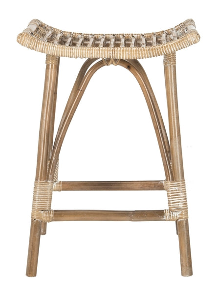 Grey Whitewashed Rattan Counter Stool - The Mayfair Hall