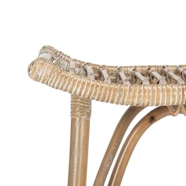 Grey Whitewashed Rattan Counter Stool - The Mayfair Hall