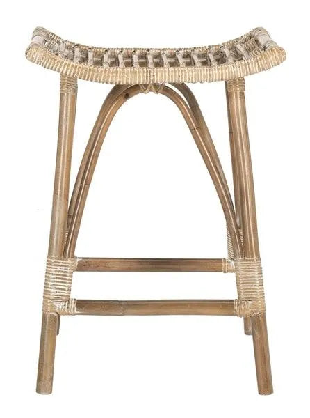 Safavieh Leda Grey White Wash Rattan Counter Stool