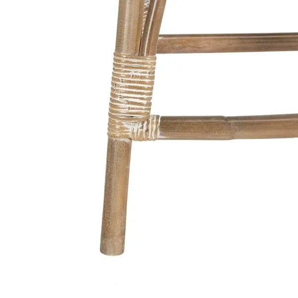 Grey Whitewashed Rattan Counter Stool - The Mayfair Hall