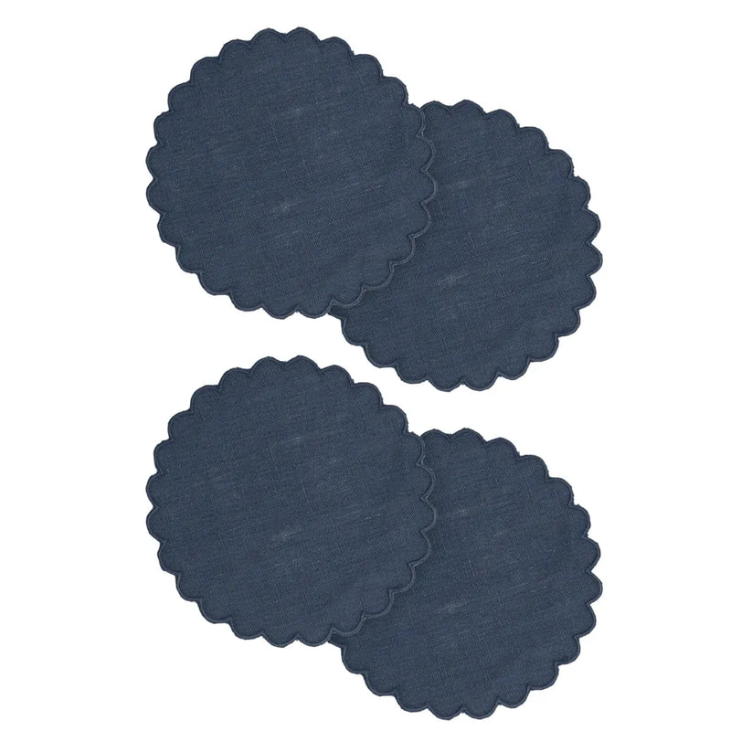 Los Encajeros Zurbano Navy Coaster (Set of 4) - The Mayfair Hall