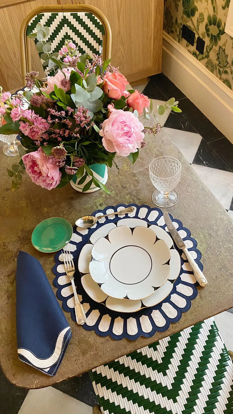 Los Encajeros Zurbano Navy Placemats (Set of 4) - The Mayfair Hall